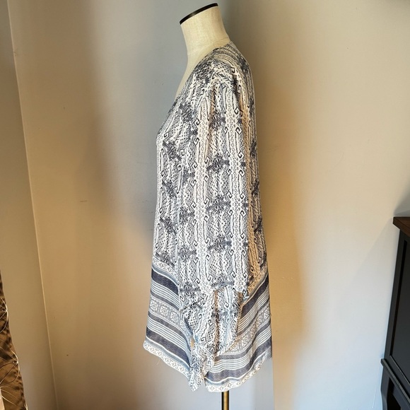 Calypso St. Barth 100% Silk Lightweight Navy Blue Cover-up Tassel Closure Size S - Picture 3 of 11